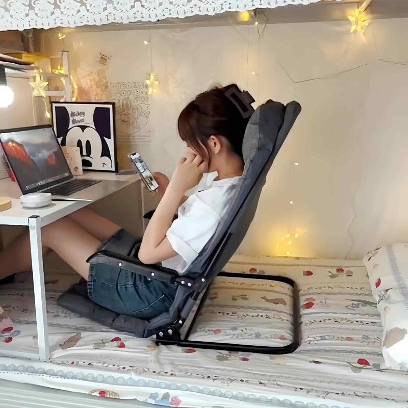 床头靠垫学生宿舍床上折叠椅可坐可躺懒人椅子可调节座椅久坐靠背