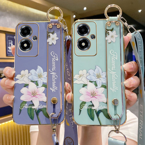 oppoA2m手机壳百合花全包壳