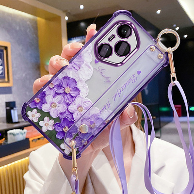 适用华为荣耀400手机壳油画花朵