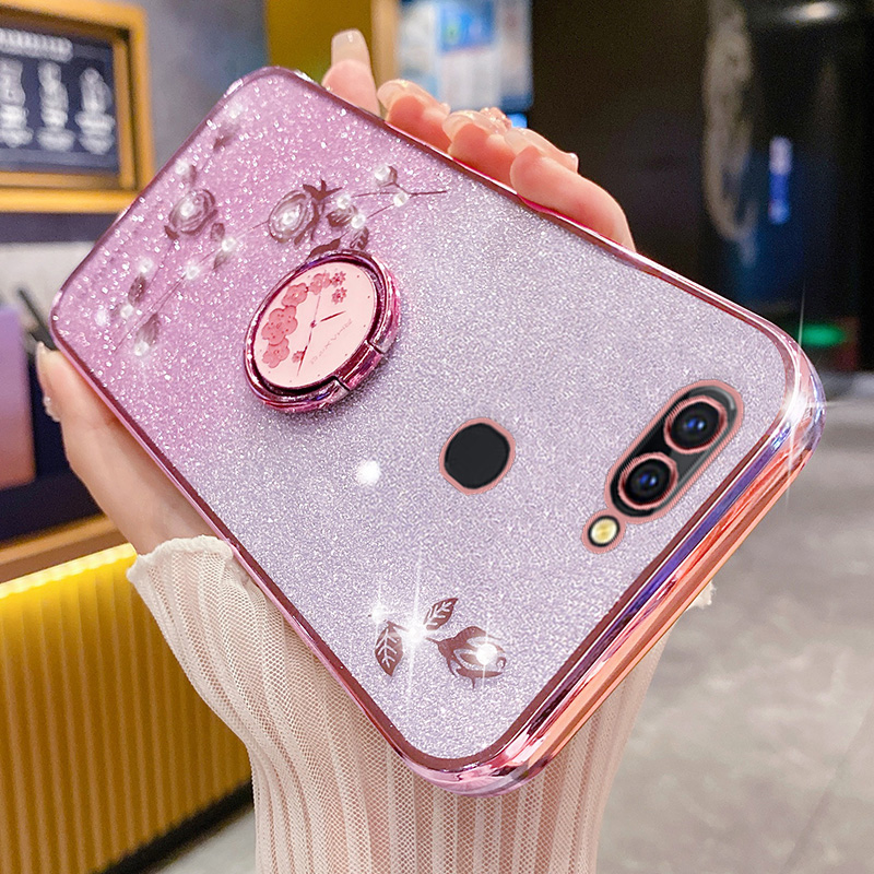 oppor15手机壳玫瑰花支架