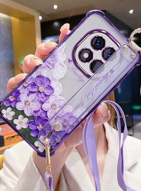 爱欧巴适用于红米note14pro十手机壳小米redminote14por保护硅胶套5g镜头全包防摔软redmi花朵加145g带挂绳