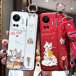 适用于真我gtneo5手机壳realmeGTneo5腕带保护硅胶套RMX3706全包3708防摔realme磨砂软壳oppo外壳gtnoe女挂绳