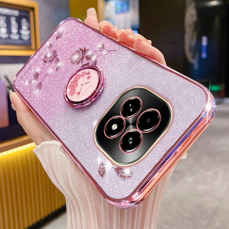 realmeV60手机壳玫瑰花支架