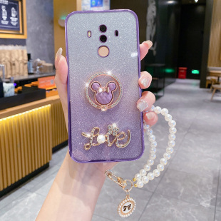 适用于华为mate10手机壳mt10pro保护m10por硅胶套ALP一AL00全包BLA防摔meta透明TL软壳ALOO闪粉支架珍珠手链