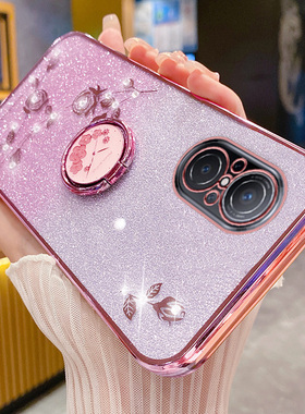 适用于华为nova9se手机壳nove9es保护硅胶套JLN一AL00全包n9防摔nowa软壳novo闪粉玫瑰JLNALOO指环支架note花