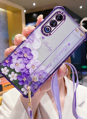 艾欧芭适用oppoA3x手机壳oppo保护A3x硅胶套5G全包边PKD130防摔opa软壳0pp0油画花朵oppopkd斜挎挂绳opa新款x