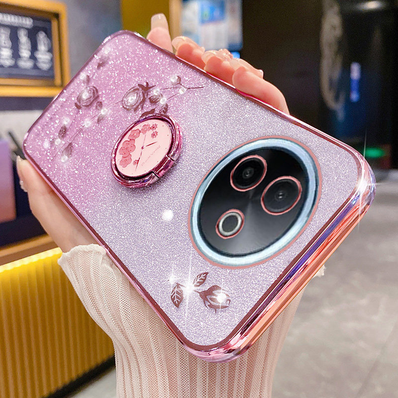 vivoy300i手机壳玫瑰花水钻外壳