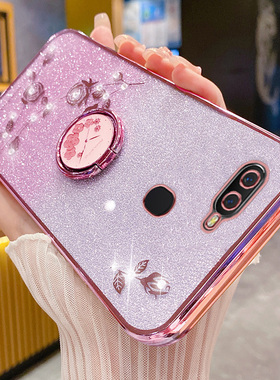 适用于oppoA7手机壳oppo A7x保护A7n硅胶套A7全包opa防摔PBBM00软壳oppoax7闪粉玫瑰opooa指环支架oopoa0pp0