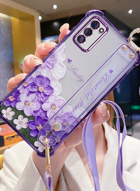 艾欧芭适用oppoA55手机壳oppo保护A55s硅胶套5G镜头膜全包opa防摔oppa软壳opopa油画花oopoa555g挂绳s5g新款