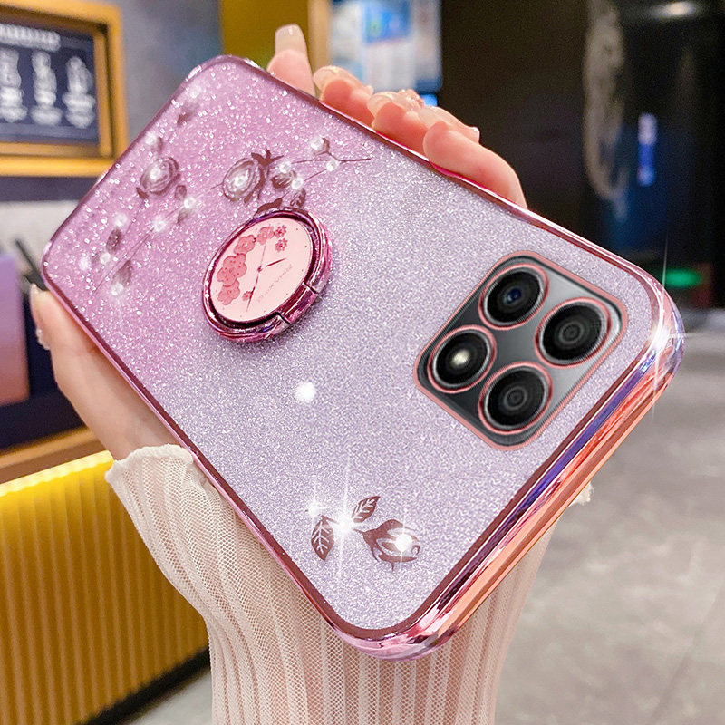 华为荣耀X30i手机壳玫瑰花支架