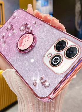 艾欧芭适用opporeno15c手机壳reno15c保护oppo硅胶套PMD110镜头全包oppopmd防摔5g软c5g闪粉玫瑰指环支架花钻