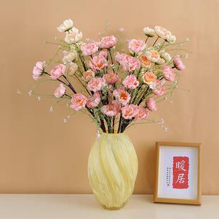 仿真花粉蝶假花客厅餐桌装饰品摆件杜鹃花彩蝶花婚礼摆设花束绢花