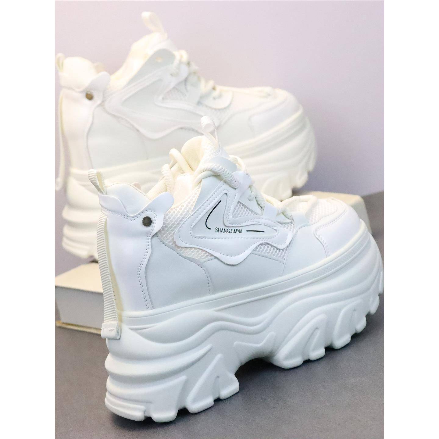 厚底增高12cm老爹鞋女鞋大码小白鞋冬新款内增高10cm松糕鞋1116w