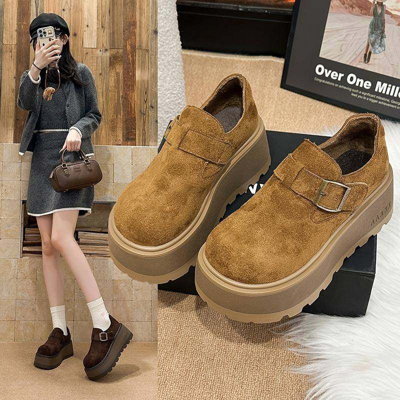 春季松糕厚底勃肯鞋女2026新款反绒皮增高百搭小个子舒适博0116z,女鞋,勃肯鞋/软木鞋,淘宝优惠券,粉丝福利购,淘宝优惠卷