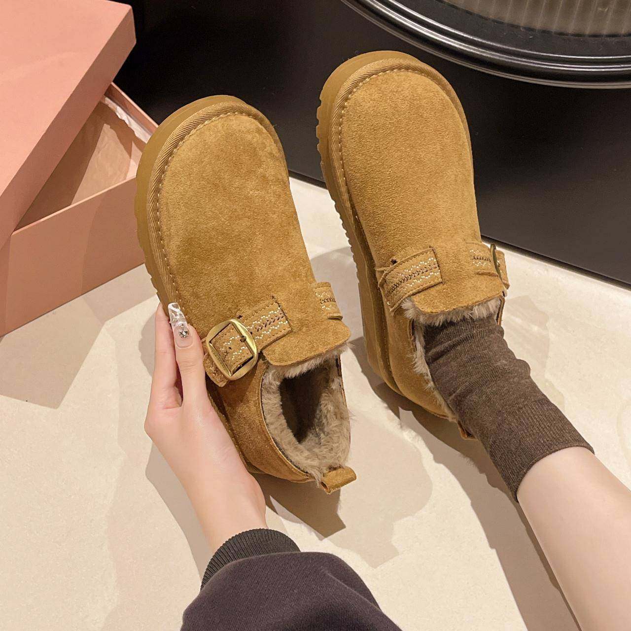 春秋皮带扣厚底加绒全包勃肯鞋女2026新款低帮靴博肯毛毛鞋0113z,女鞋,勃肯鞋/软木鞋,淘宝优惠券,粉丝福利购,淘宝优惠卷