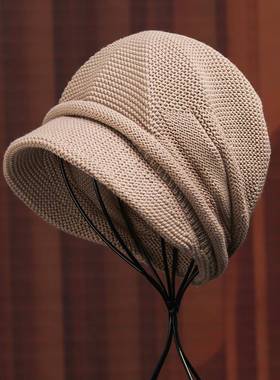 秋冬季帽子女式2025新款针织尖顶帽容易匹配西式帽保暖厚绒1128n