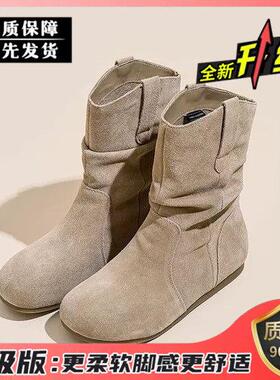 秋冬高档女短靴小个子内增高7勃肯鞋慵懒风堆堆靴潮火百搭子1226k
