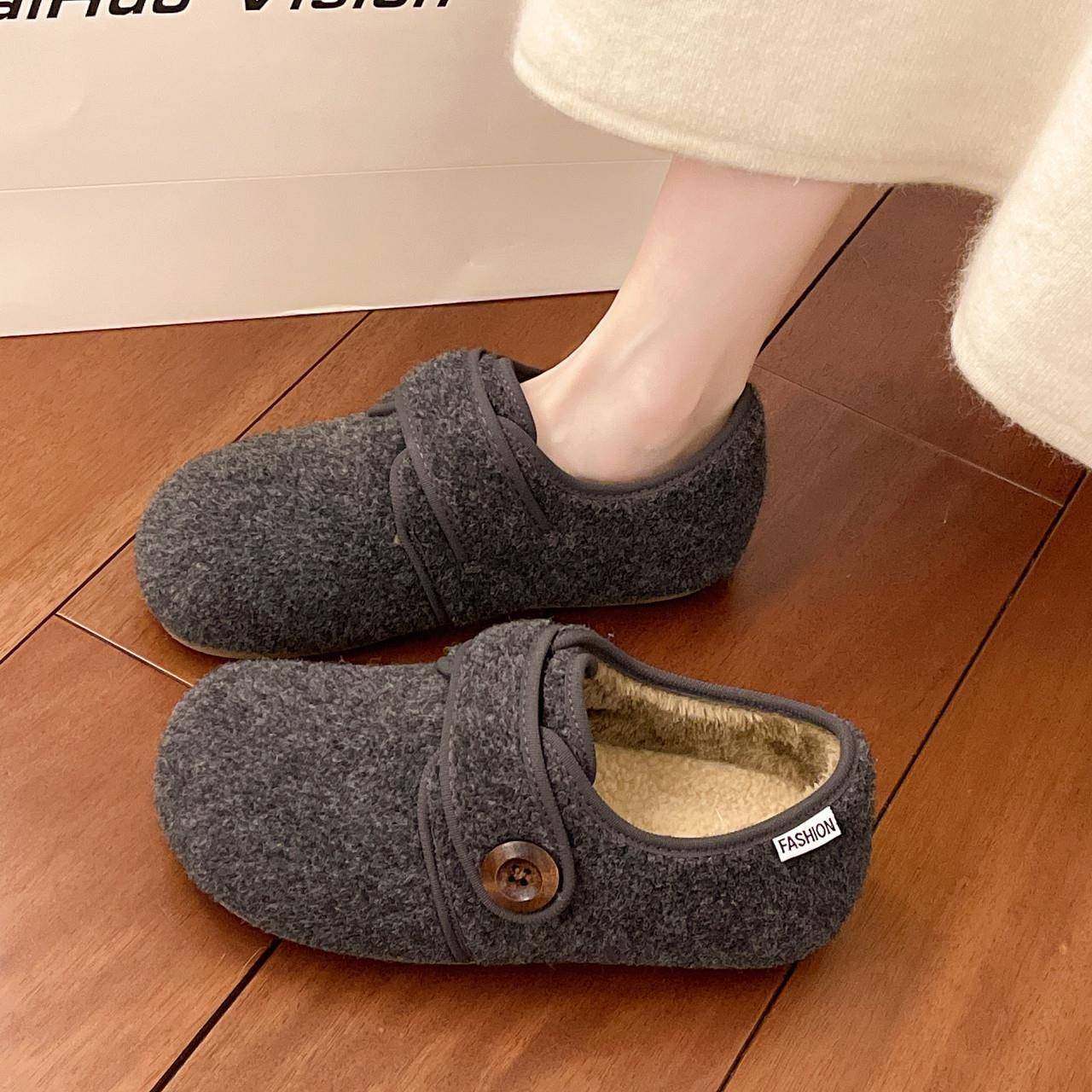 春季厚底灰色加绒豆豆勃肯鞋女毛毛鞋2026新款鞋子保暖乐福0116z,女鞋,勃肯鞋/软木鞋,淘宝优惠券,粉丝福利购,淘宝优惠卷