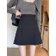 2026年春秋新款 高腰显瘦咖色半身裙女胖mm防走光黑色百褶短0128r