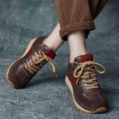 2026秋冬新款 高筒厚底0130r 女德训鞋 圆头软底鞋 撞色单鞋