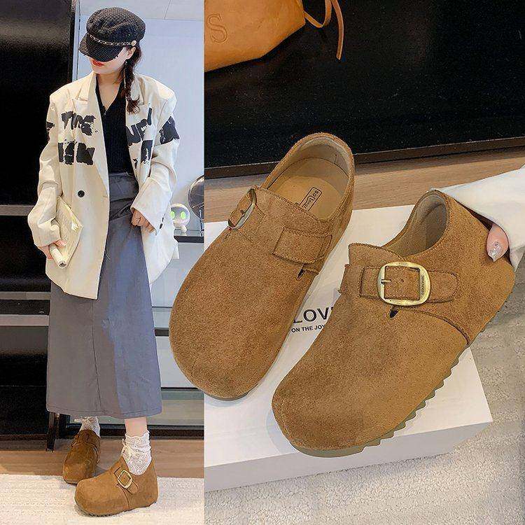 厚底内增高勃肯鞋女2026年春季新款全包一脚蹬乐福豆豆鞋单0122w,女鞋,勃肯鞋/软木鞋,淘宝优惠券,粉丝福利购,淘宝优惠卷