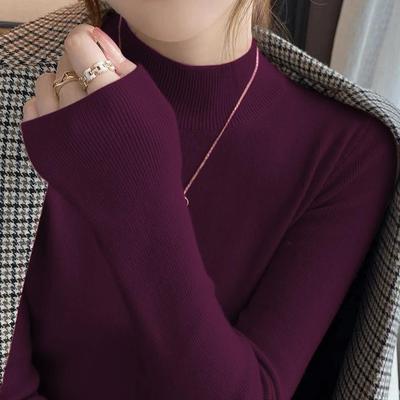 秋冬高领打底衫女搭配大衣针织衫上衣软糯内搭修身洋气毛衣1203r