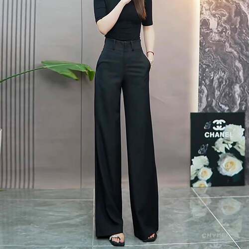 裤子女夏黑色直筒西装裤女2026新款气质简约高腰垂感显瘦窄0507z