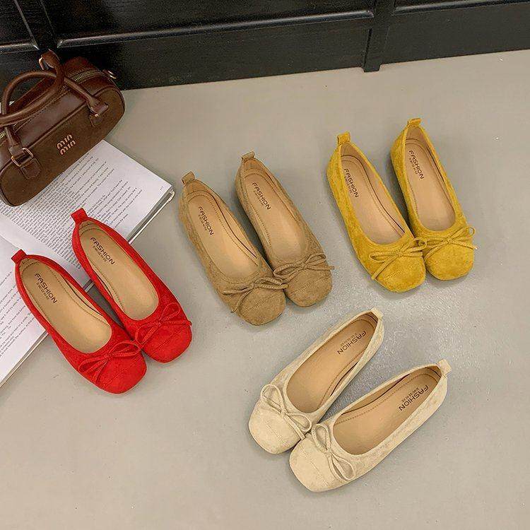 春秋平底单鞋女2026新款配裙子感方头一脚蹬黄色浅口豆豆鞋0125z,女鞋,勃肯鞋/软木鞋,淘宝优惠券,粉丝福利购,淘宝优惠卷