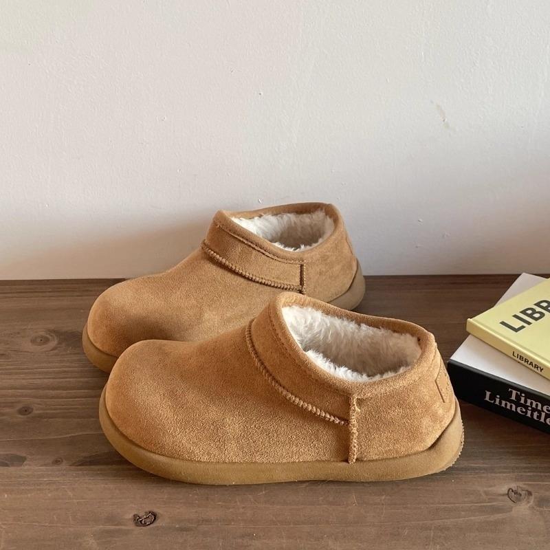 厚底小土豆加绒勃肯靴女冬季短靴一脚蹬保暖毛毛鞋1205w