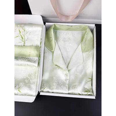 高端冰丝睡衣礼盒装送妈妈生日礼物女夏季彷冰丝家居服0409z