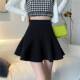 春秋新款 高腰裙子百褶蓬蓬0128r 伞裙A字半身裙女大码 时尚 黑色西装