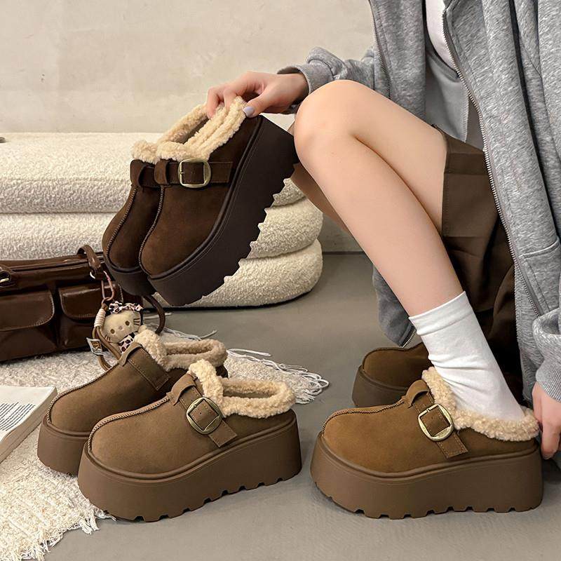 春季加绒松糕厚底包头半拖鞋女外穿2026新款保暖增高勃肯拖0116z,女鞋,勃肯鞋/软木鞋,淘宝优惠券,粉丝福利购,淘宝优惠卷