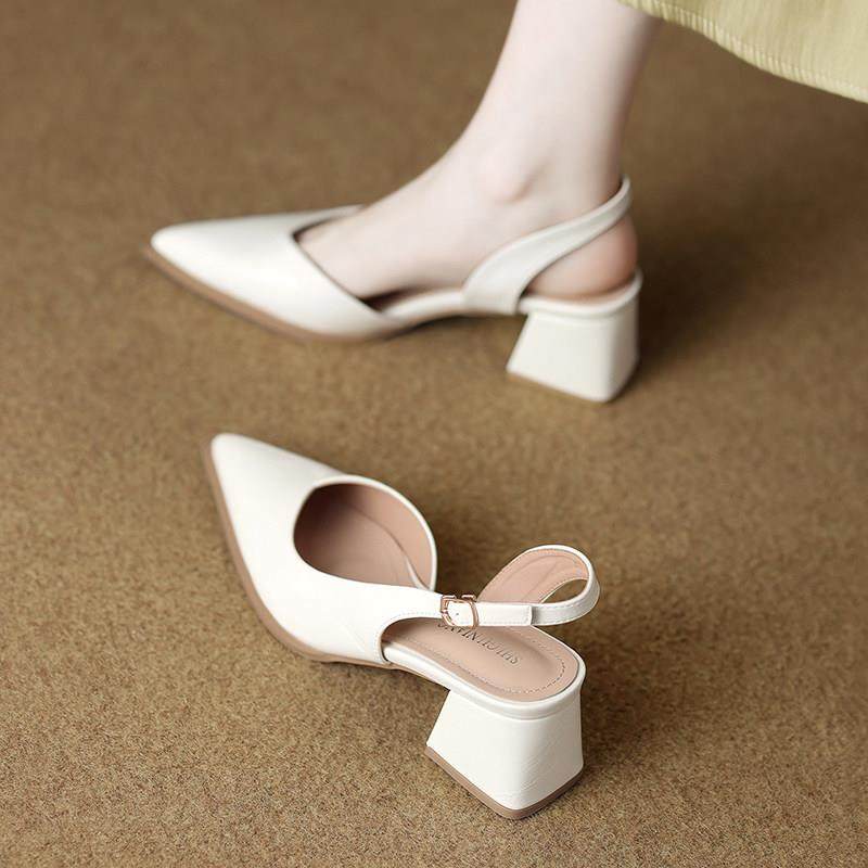 版巨好看包头凉鞋女款2026春夏天新款绝美尖头白色高跟凉单0126w,女鞋,浅口单鞋,淘宝优惠券,粉丝福利购,淘宝优惠卷