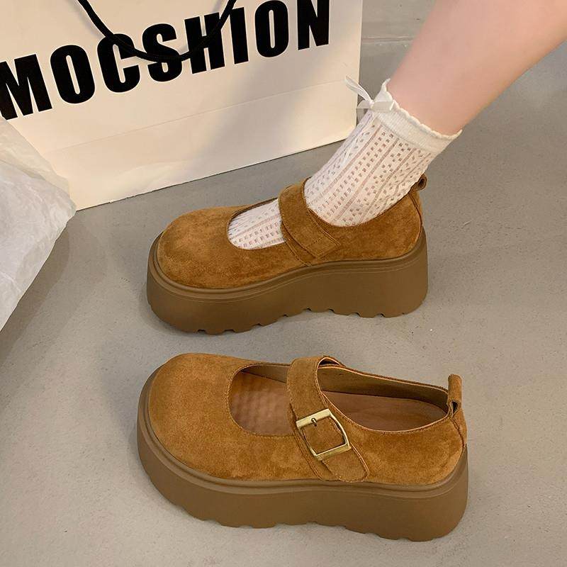 春秋松糕厚底增高浅口英伦风勃肯鞋女2026新款百搭配裙子0121z,女鞋,勃肯鞋/软木鞋,淘宝优惠券,粉丝福利购,淘宝优惠卷