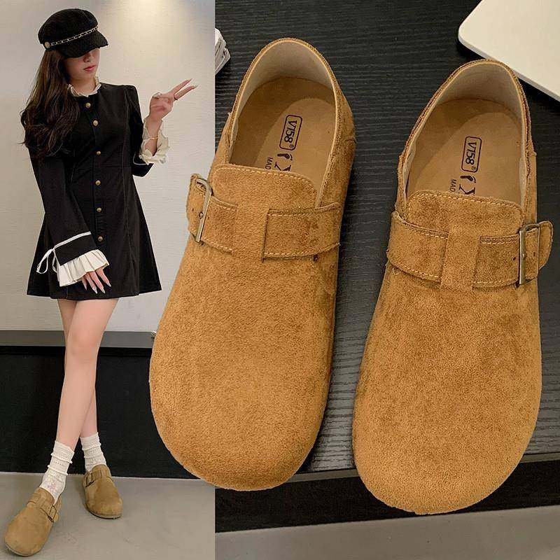 春季勃肯鞋女2026新款一脚蹬懒人豆豆鞋百搭休闲平底乐福博0116z,女鞋,勃肯鞋/软木鞋,淘宝优惠券,粉丝福利购,淘宝优惠卷