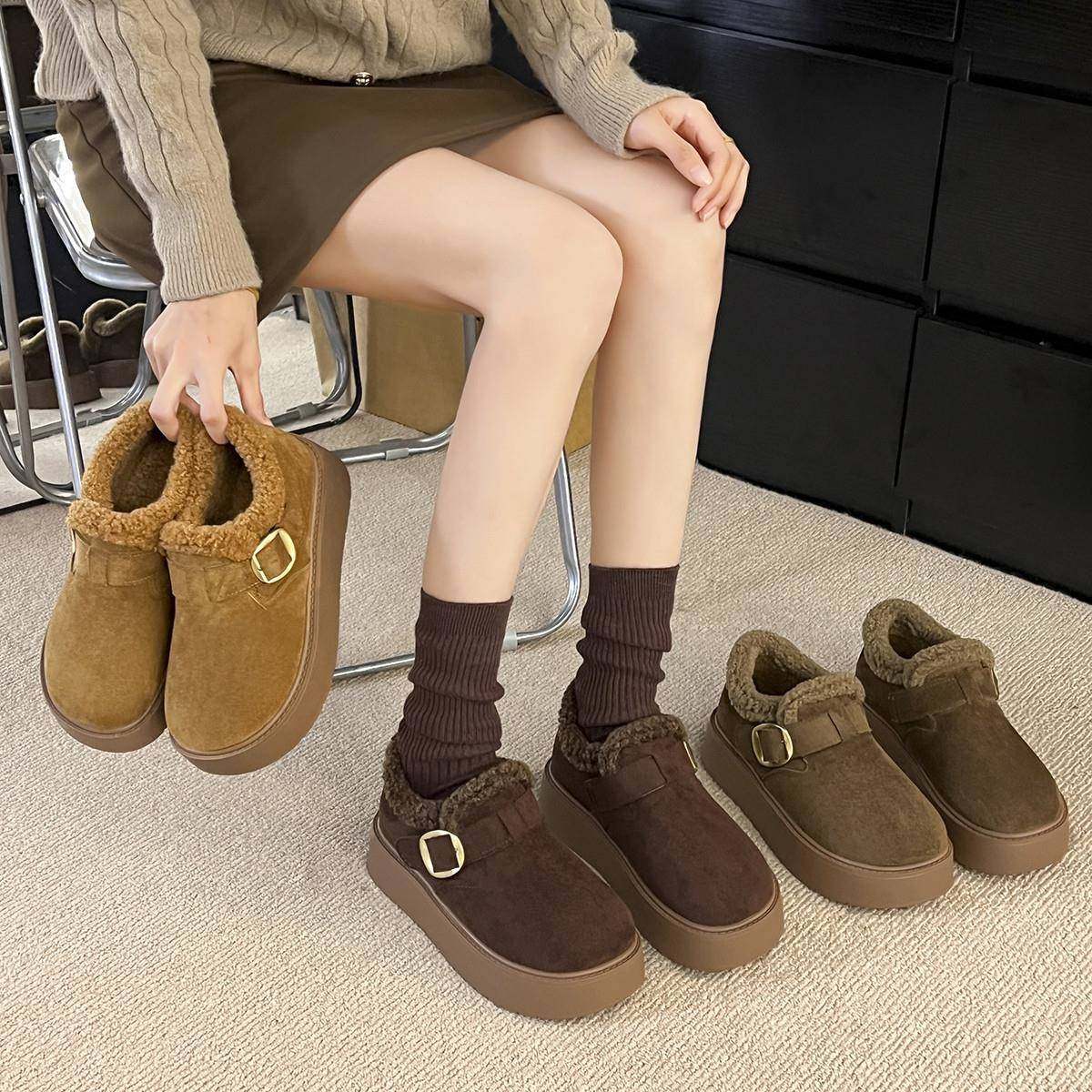春秋加绒勃肯鞋女2026新款厚底一脚蹬保暖毛毛鞋风鞋0113z,女鞋,勃肯鞋/软木鞋,淘宝优惠券,粉丝福利购,淘宝优惠卷