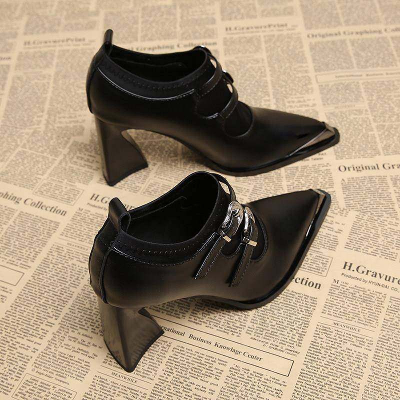 气质名媛方绝美深口小皮鞋女2026春秋季新款金属头高跟单鞋0126w,女鞋,浅口单鞋,淘宝优惠券,粉丝福利购,淘宝优惠卷