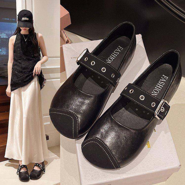 春秋2026新款法式方头玛丽珍鞋女浅口百搭平底单鞋低跟通勤0125z,女鞋,勃肯鞋/软木鞋,淘宝优惠券,粉丝福利购,淘宝优惠卷