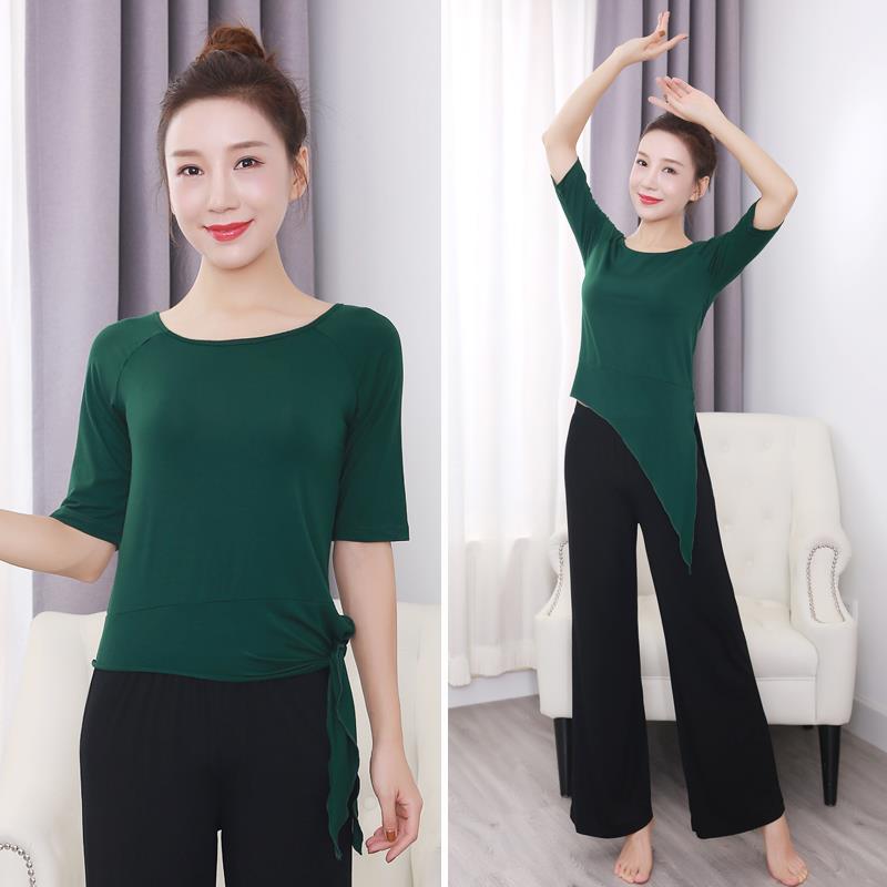 舞蹈练功服套装女成人跳舞形体训练服古典舞练功上衣拉丁舞0619z