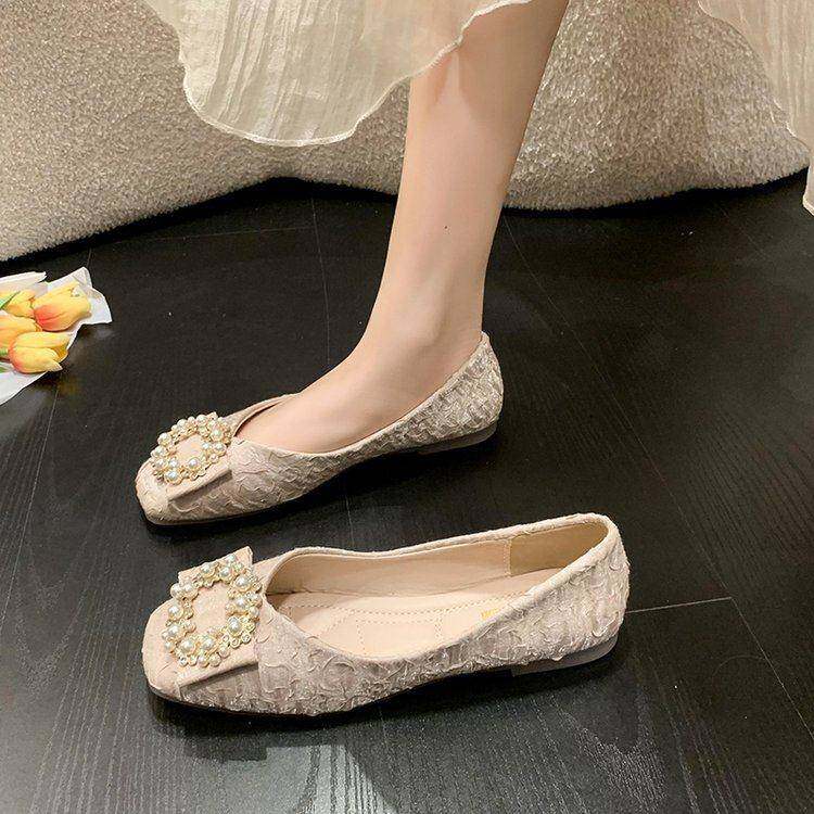 春秋平底单鞋女2026新款韩版浅口百搭瓢鞋时尚方头豆豆鞋0125z,女鞋,勃肯鞋/软木鞋,淘宝优惠券,粉丝福利购,淘宝优惠卷