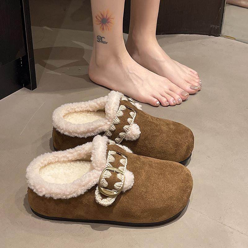 春秋毛毛鞋厚底内增高加绒勃肯鞋包头半拖鞋女款2026年新款0113z,女鞋,勃肯鞋/软木鞋,淘宝优惠券,粉丝福利购,淘宝优惠卷