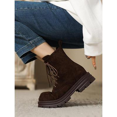秋冬高档女短靴品牌2025时尚百搭靴子风机车靴厚底时尚1123u