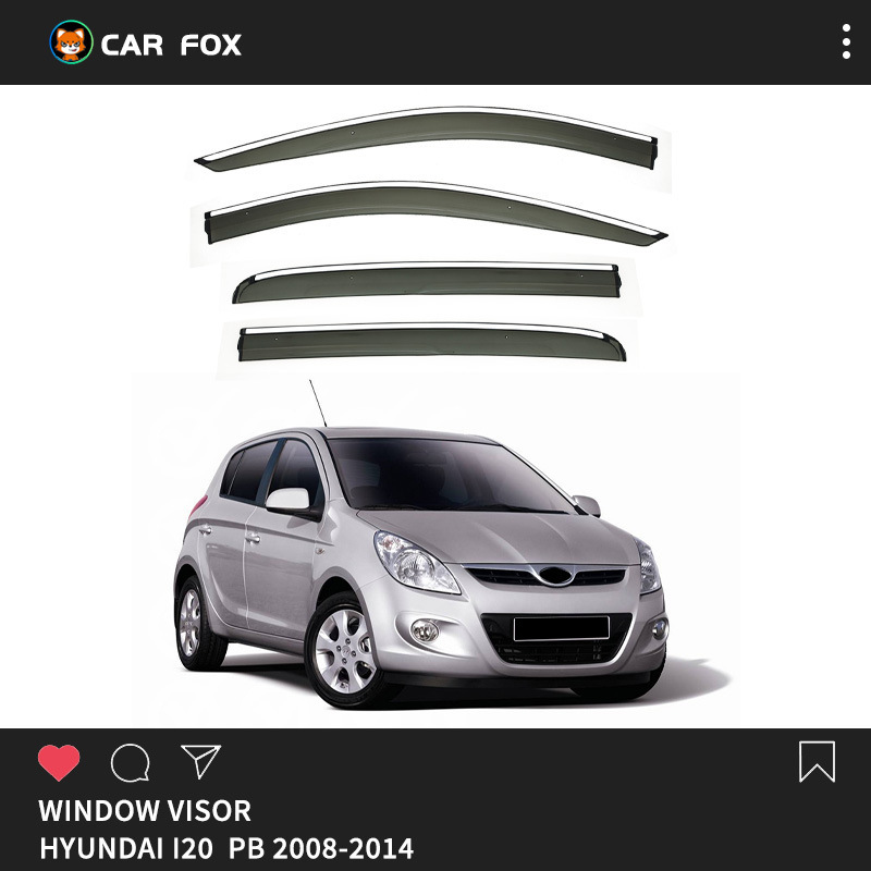 适用于现代I20晴雨挡侧窗导流板Hyundai i20 Window visor专车专