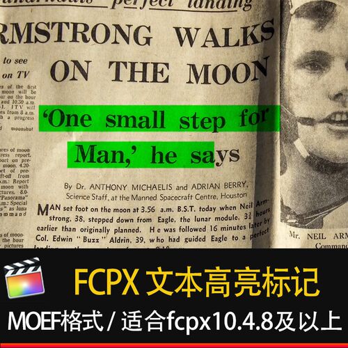FCPX文字高亮标记字幕模板标注重点m1插件素材模版finalcutpro