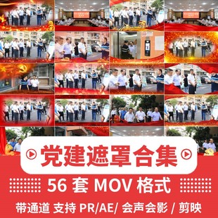 红色绸飘动态边框AE 会声会影剪映透明通道遮罩视频素材 EDIUS