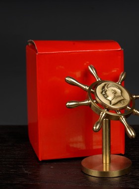 主席汽车摆件黄铜舵手摆像黄铜雕塑毛爷爷车载摆饰新款黄铜摆件c2