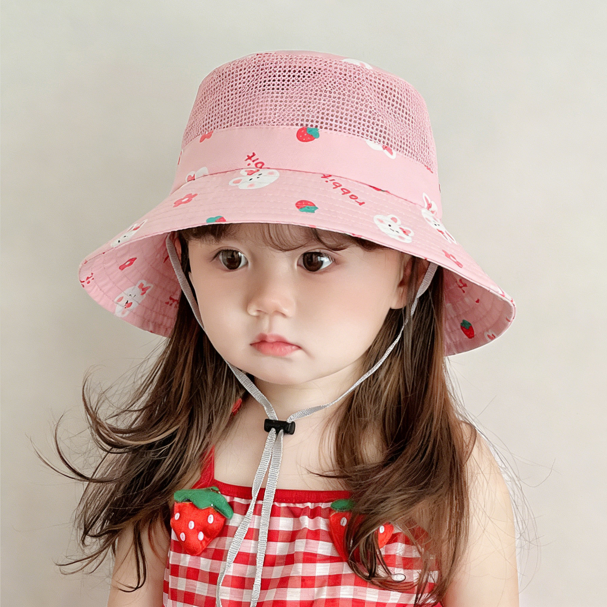 儿童帽子夏季薄款透气网眼大帽檐遮阳防晒渔夫帽男女宝宝春秋盆帽