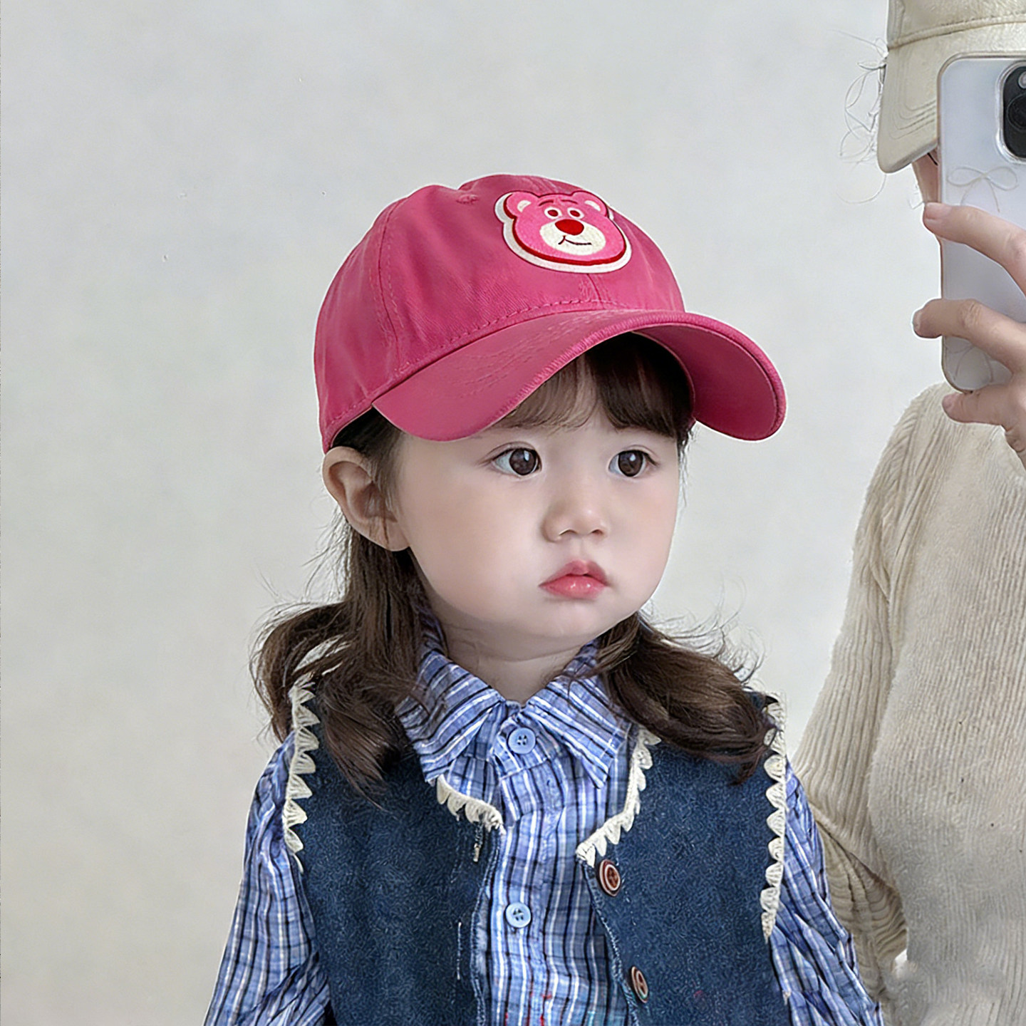 草莓熊儿童秋冬棒球帽子女宝宝春秋薄款鸭舌帽小女孩遮阳防晒帽潮