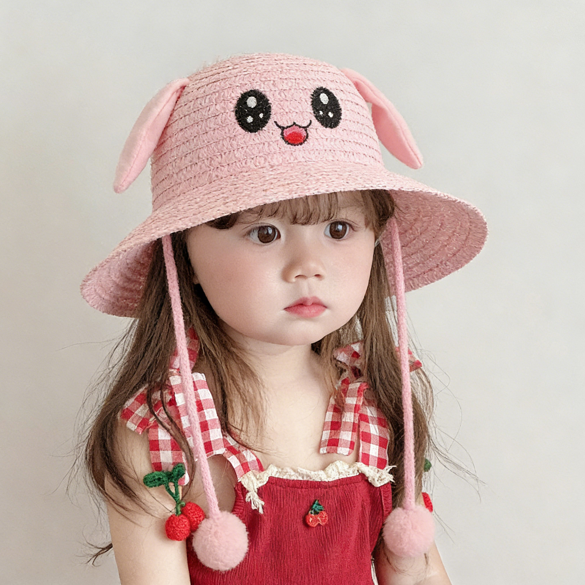 儿童帽子夏季薄款女童渔夫帽婴儿遮阳帽防晒草帽海边沙滩度假宝宝