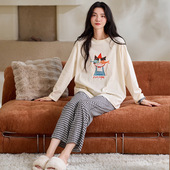 可外穿宽松休闲家居服套装 纯棉女士长袖 秋季 2026年新款 睡衣春秋款